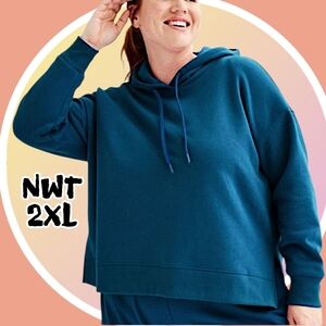NWT Sz 2XL Ultrasoft Fleece Hoodie w Vented Hem (Slits on Sides)